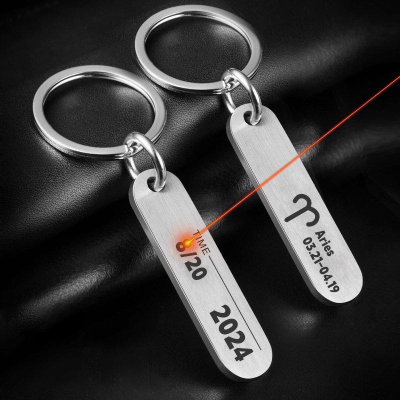 Embroidery Alphabet - Customized Key Chains with Laser Engraved