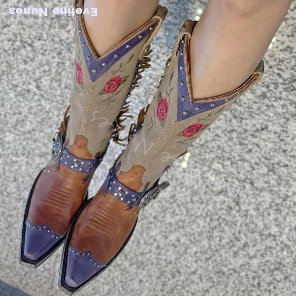 Embroidery Yes - Vintage Western Cowboy Knee High Boots