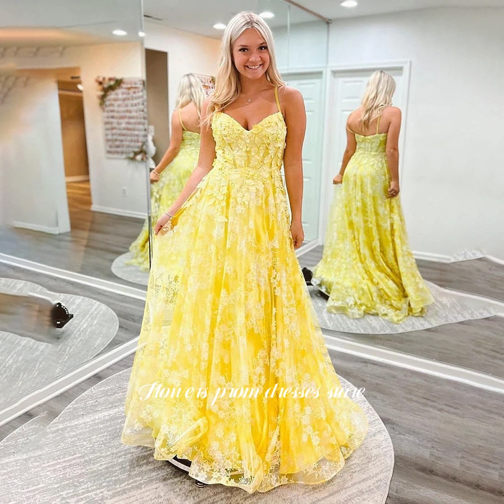 Embroidery Yellow Flower - Flowers Yellow Party Dress Applique Evening