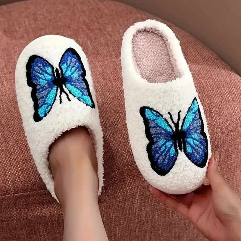 Embroidery Yes - SHAJI Unisex Fluffy Cotton Slippers with
