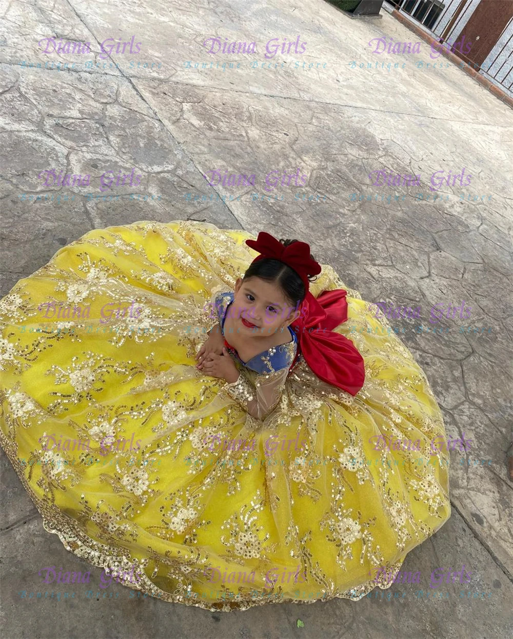 Embroidery Yellow Flower - Quality Lovely Yellow Tulle Fluffy Applique
