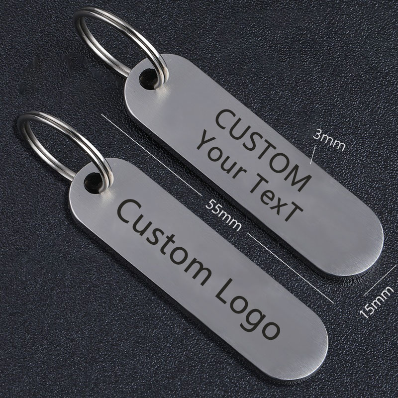 Embroidery Alphabet - Personalized Stainless Steel Keychain LOGO Anti