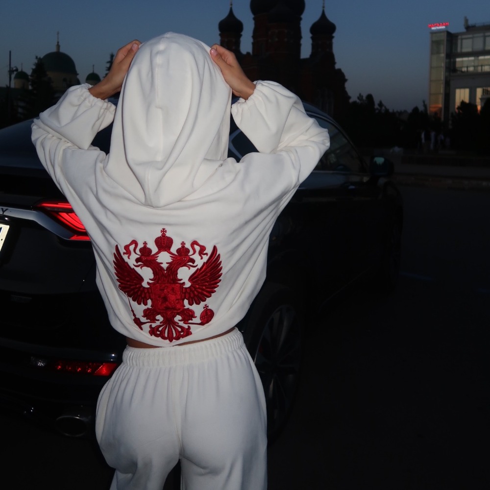 Embroidery Simple - Street Trend Back Embroidered Hoodie Pants