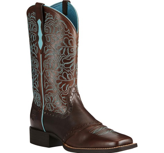 Embroidery Free Pattern - Men's Brown Leather Cowboy Boots Turquoise