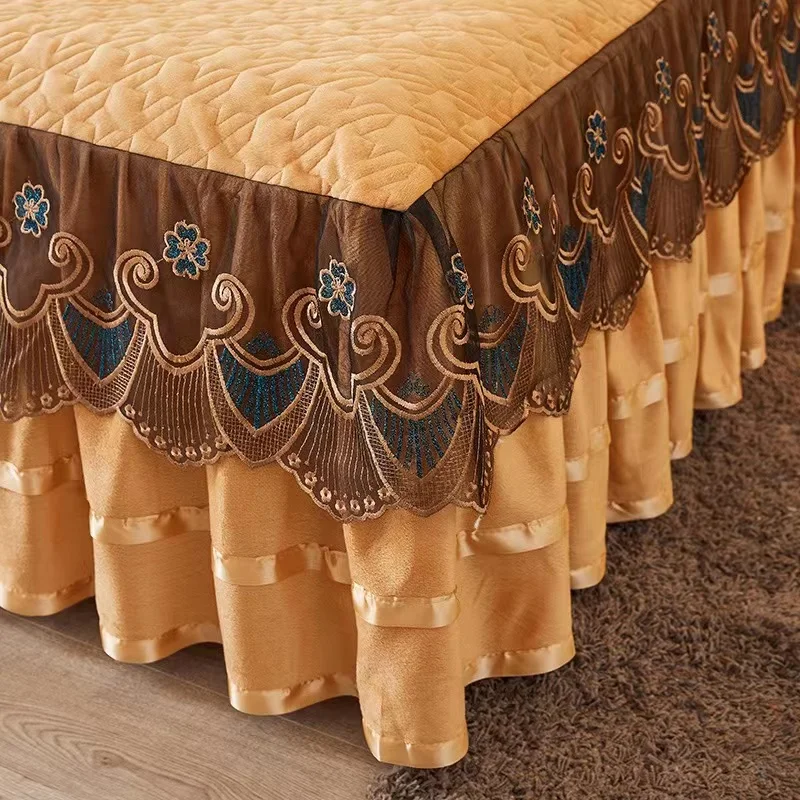 Luxury Thick Velvet Quilted Be - Embroidery Quilt Cover ulasan dan harga