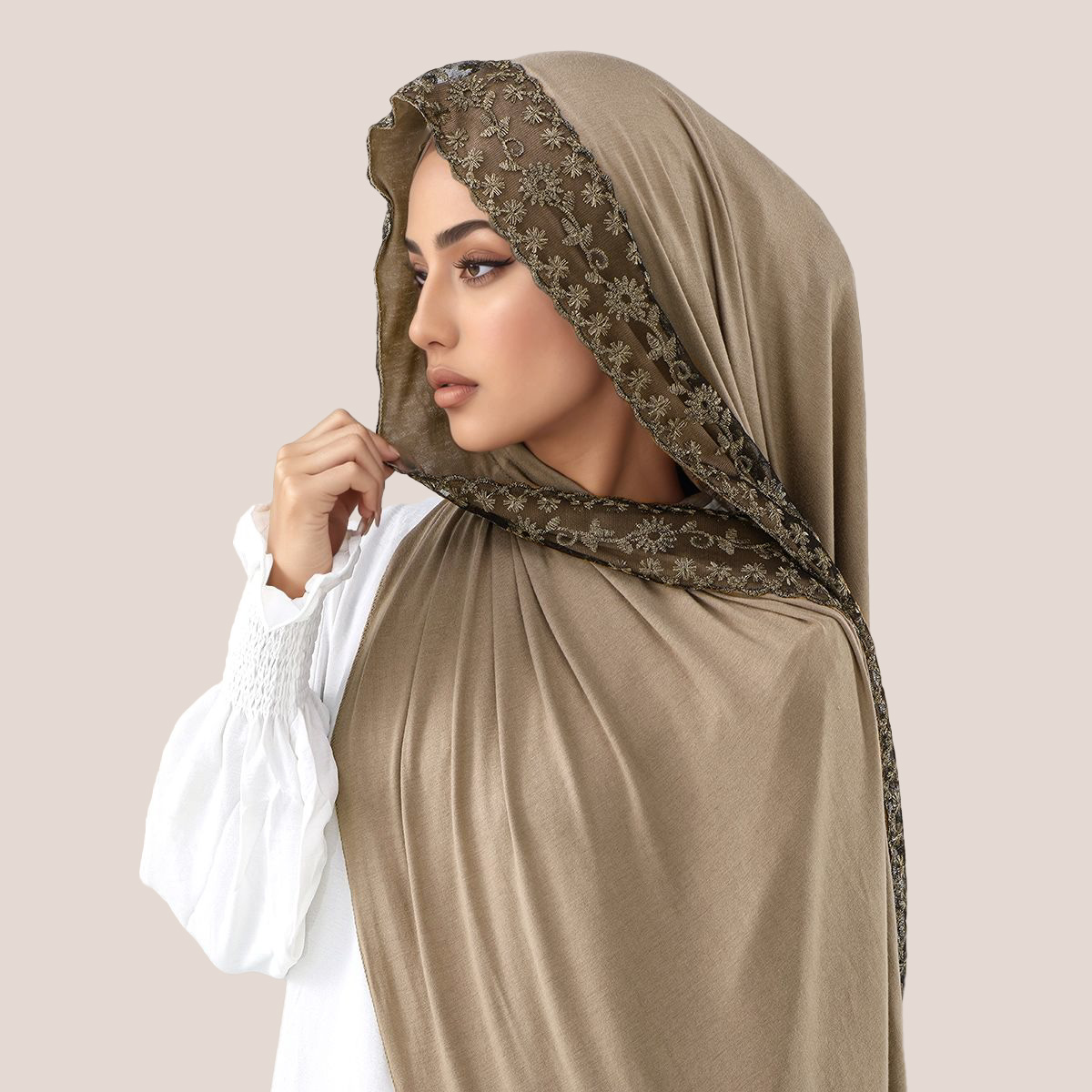 Lace Embroidery Cotton Jersey  - Embroidery Jersey ulasan dan harga