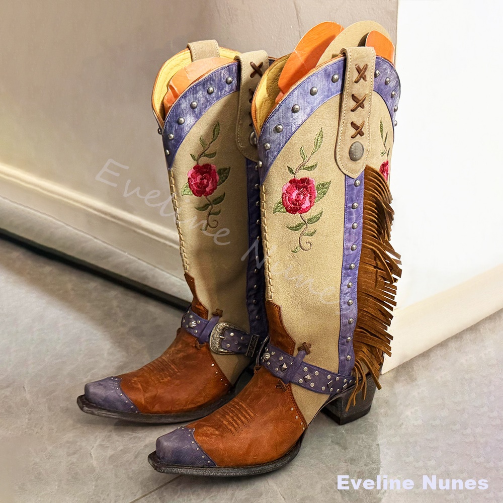 Vintage Western Cowboy Knee Hi - Embroidery Yes ulasan dan harga