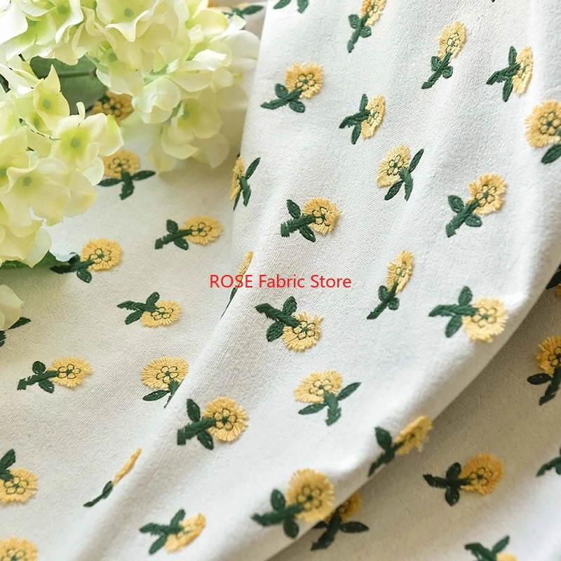 Ins-inspired 3D Small Yellow F - Embroidery Yellow Flower ulasan dan harga