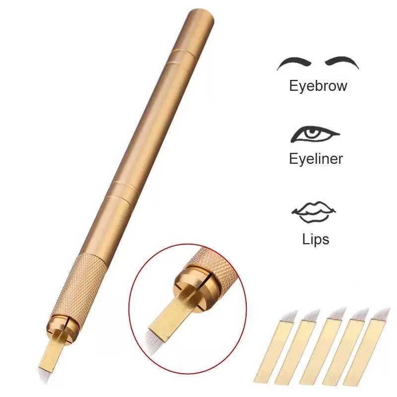 Golden Tebori 3D Tattoo Pen +  - Embroidery Eyebrow ulasan dan harga