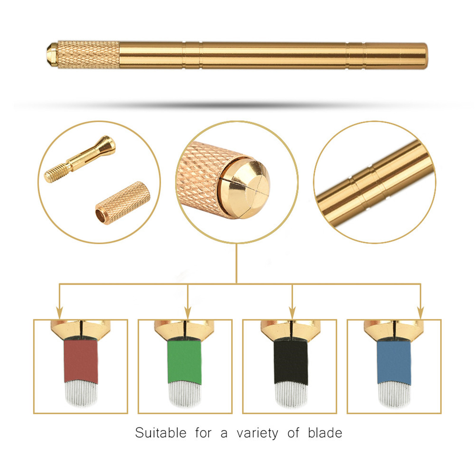 Golden Tebori 3D Tattoo Pen +  - Embroidery Eyebrow ulasan dan harga