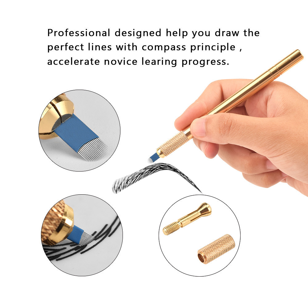 Golden Tebori 3D Tattoo Pen +  - Embroidery Eyebrow ulasan dan harga