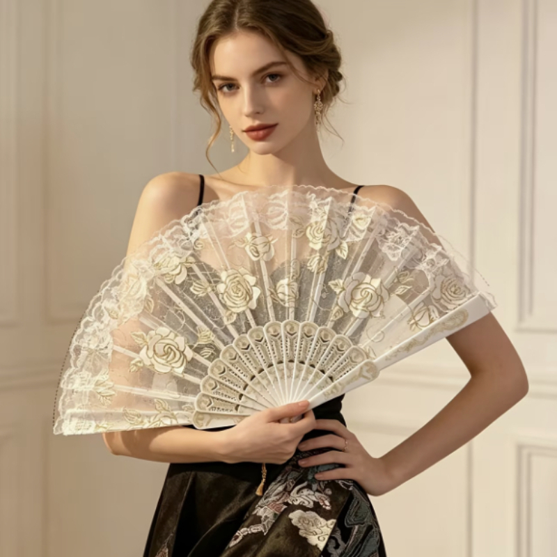 Black Lace Rose Embroidery Han - Embroidery Rose ulasan dan harga