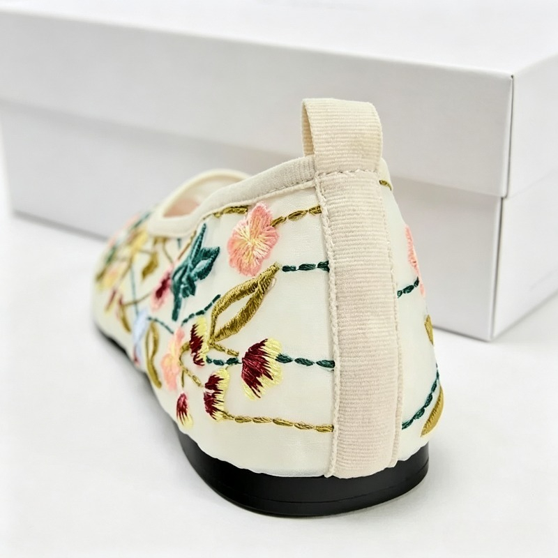 Round Toe Mesh Ballet Flats Sh - Embroidery Meaning ulasan dan harga