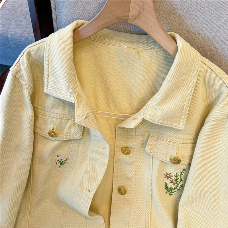 Korean Vintage Flower Embroide - Embroidery Yellow Flower ulasan dan harga