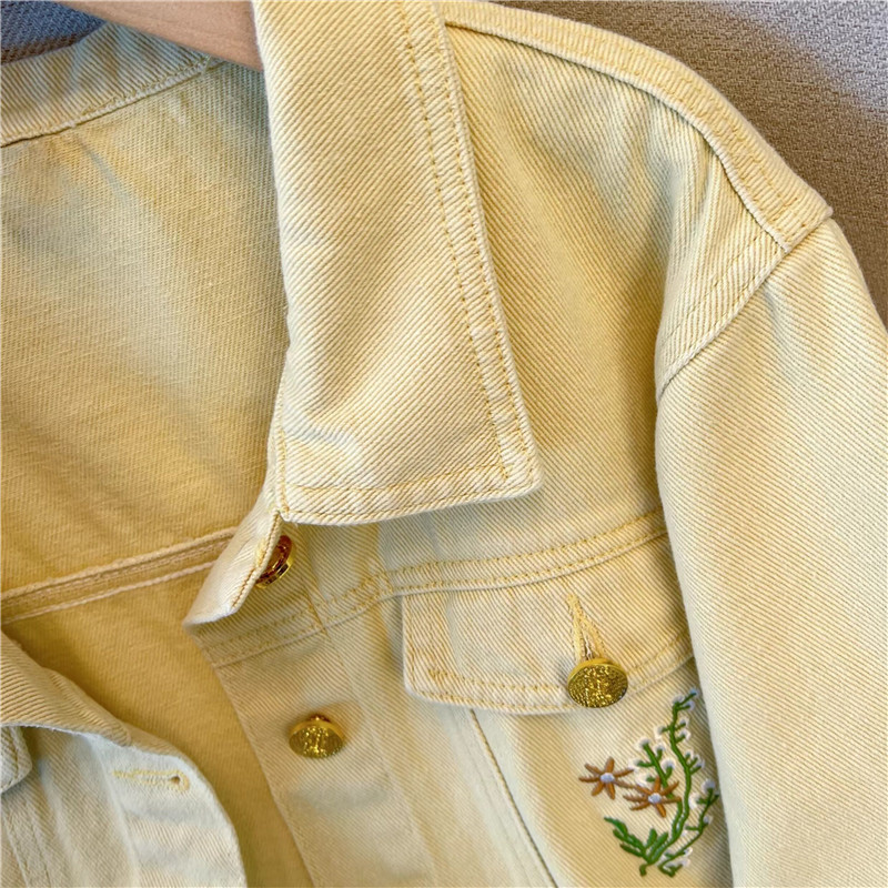 Korean Vintage Flower Embroide - Embroidery Yellow Flower ulasan dan harga