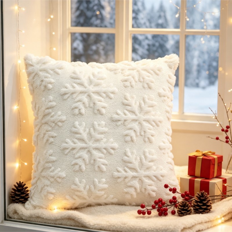 3D Snowflake Quilted Plush Thr - Embroidery Quilt Cover ulasan dan harga