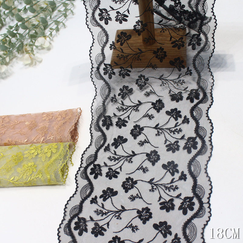 41yards Bilateral Embroidered  - Embroidery Yellow Flower ulasan dan harga