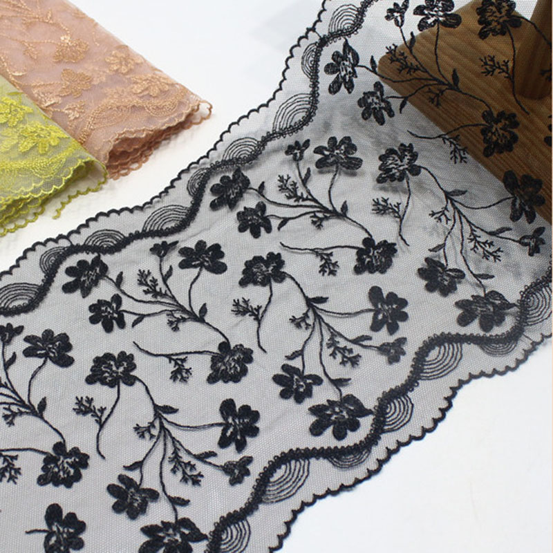 41yards Bilateral Embroidered  - Embroidery Yellow Flower ulasan dan harga