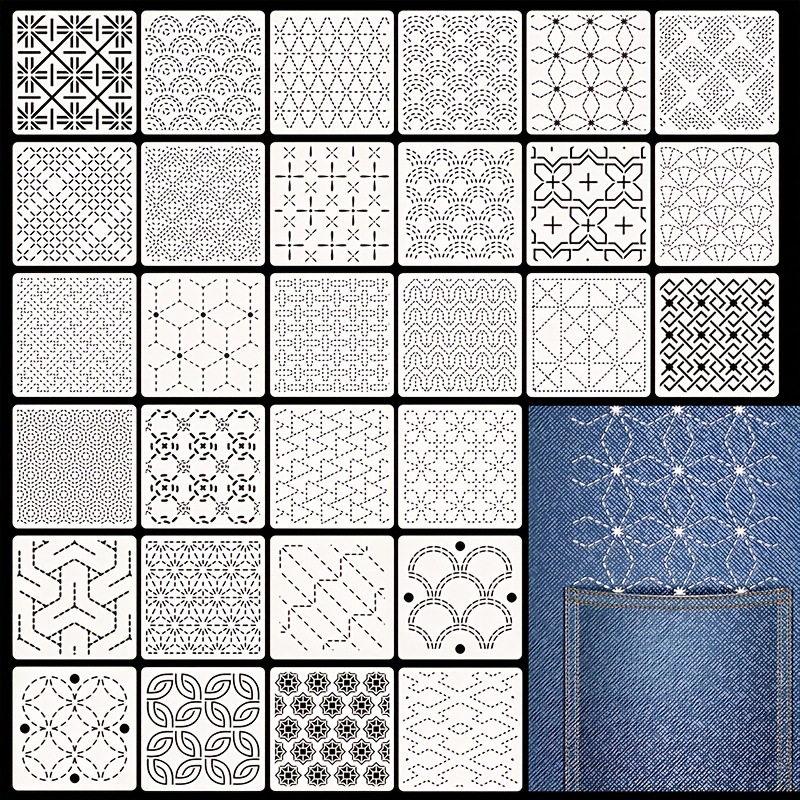 30Pcs Embroidery Templates DIY - Embroidery Meaning ulasan dan harga