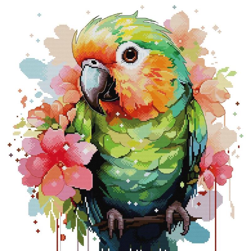 Bird Patterns Parrot Cross Sti - Embroidery Meaning ulasan dan harga