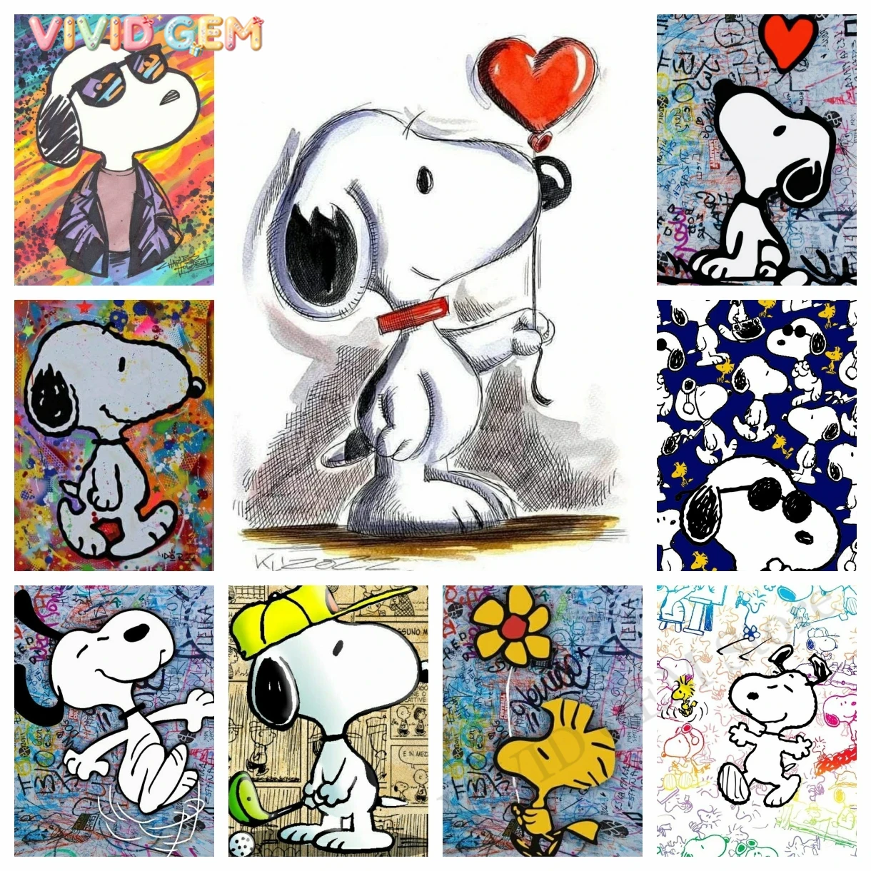 VIVID GEM Kawaii Graffiti Snoo - Embroidery Free Pattern ulasan dan harga