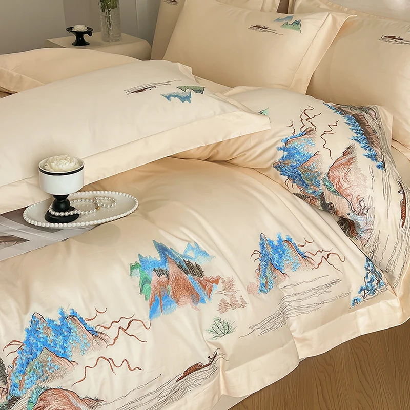 High-grade New Chinese Class A - Embroidery Quilt Cover ulasan dan harga