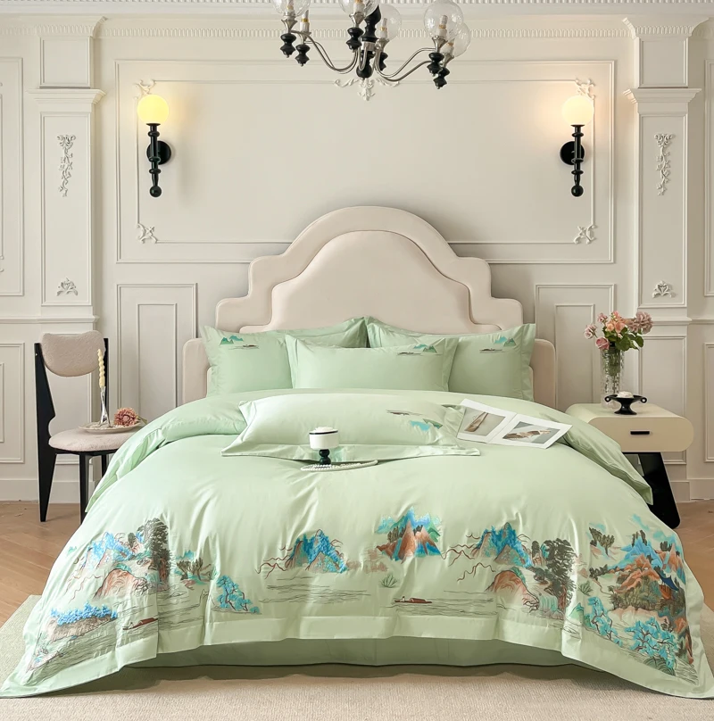 High-grade New Chinese Class A - Embroidery Quilt Cover ulasan dan harga
