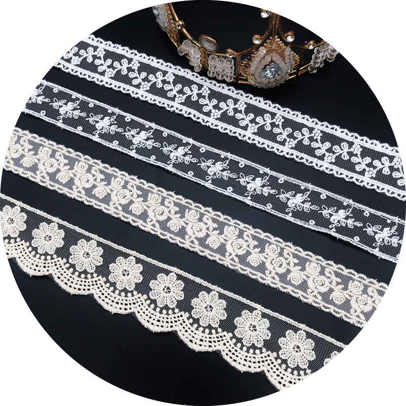 3Yards/Lot Embroidery White Be - Embroidery Jersey ulasan dan harga