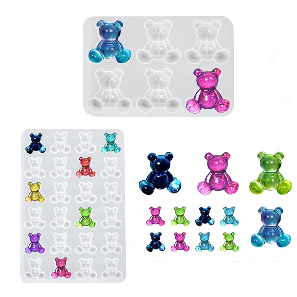 Crystal Bear Resin Silicone Mo - Embroidery Simple ulasan dan harga
