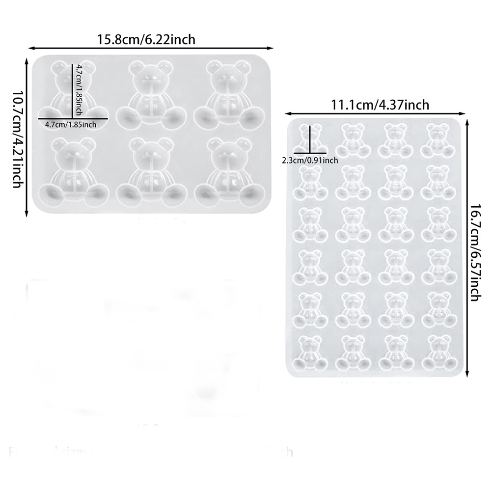 Crystal Bear Resin Silicone Mo - Embroidery Simple ulasan dan harga