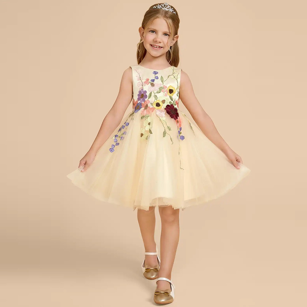 Customized Yellow Tulle Flower - Embroidery Yellow Flower ulasan dan harga