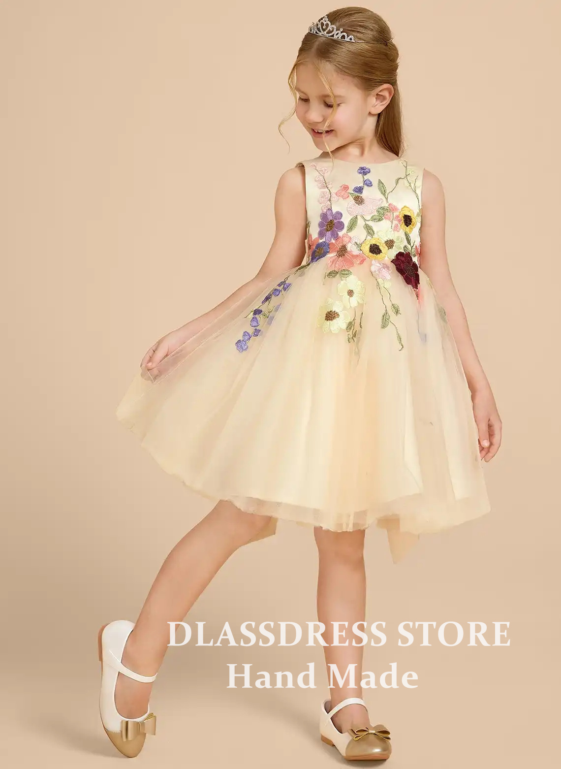 Customized Yellow Tulle Flower - Embroidery Yellow Flower ulasan dan harga