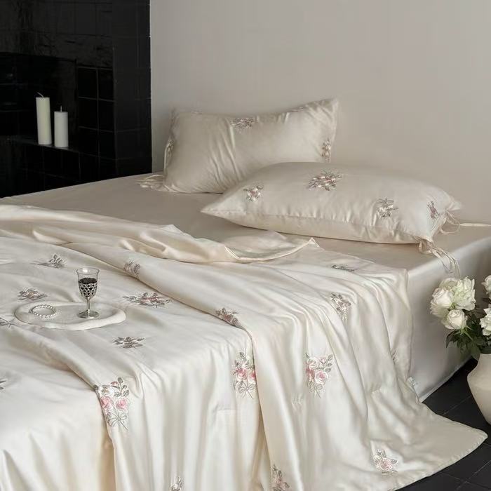 Luxury France Style Lyocell Fi - Embroidery Quilt Cover ulasan dan harga