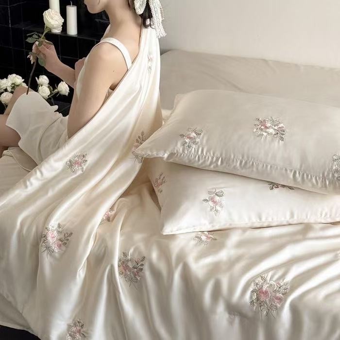 Luxury France Style Lyocell Fi - Embroidery Quilt Cover ulasan dan harga