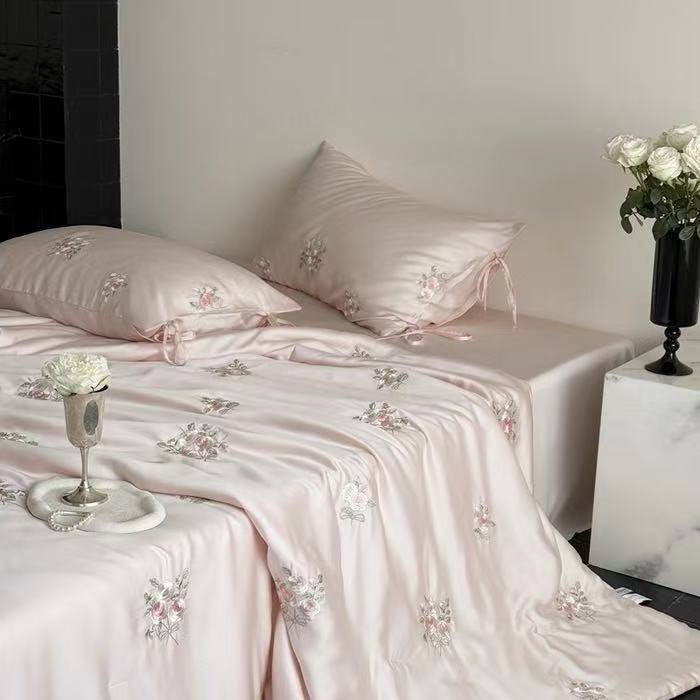 Luxury France Style Lyocell Fi - Embroidery Quilt Cover ulasan dan harga