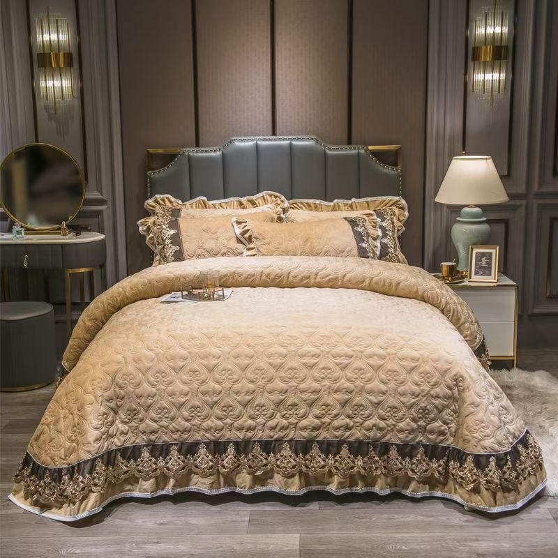 Luxury European Crystal Velvet - Embroidery Quilt Cover ulasan dan harga