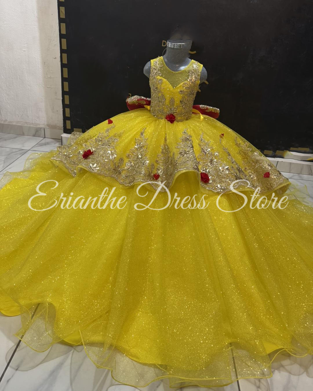 Yellow Flower Girl Dress For W - Embroidery Yellow Flower ulasan dan harga