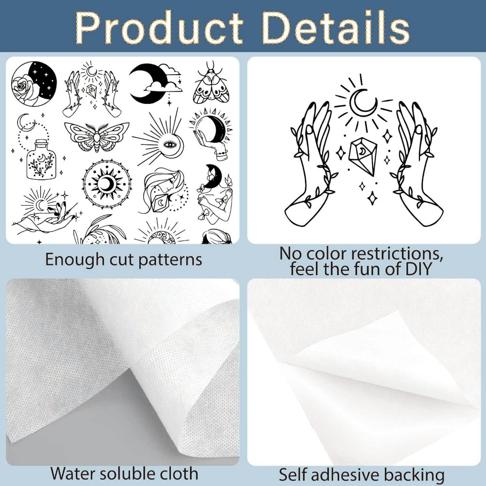 51Pcs Boho Moon Sun Water Solu - Embroidery Free Pattern ulasan dan harga